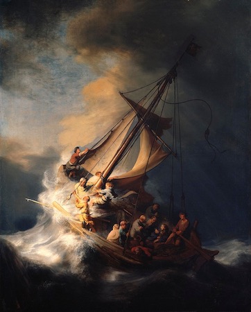 Картина Рембрандта: Христос во время шторма на море Галилейском