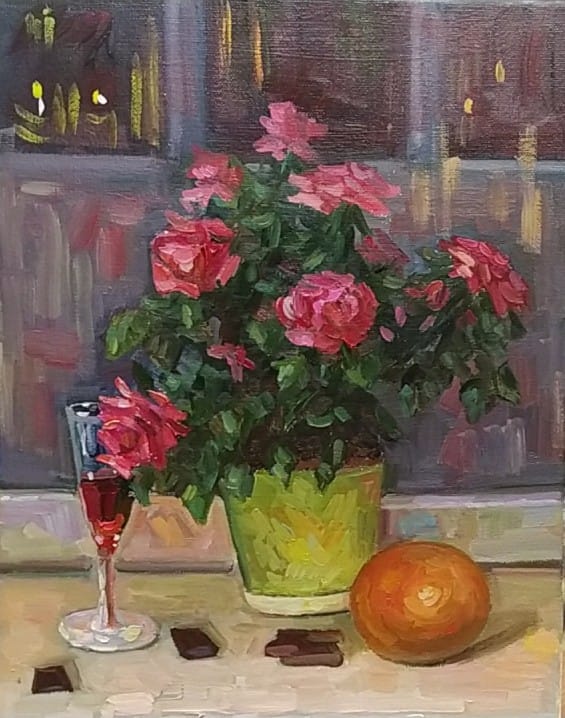 Картина: Розы на окне. Изображение №1