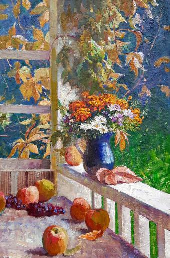 Лот №126 Картина: В моем саду хозяйничает осень