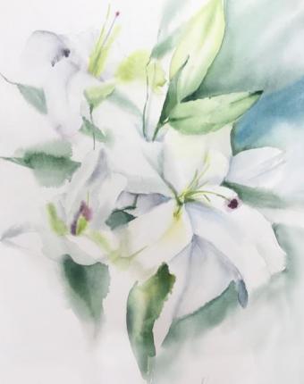 Лот №138 Картина: Белые лилии