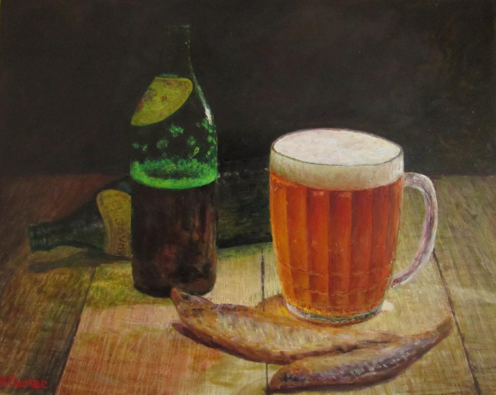 Картина: Пиво и рыба. Изображение №1