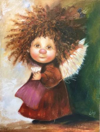 Лот №170 Картина: Ангел с чашечкой