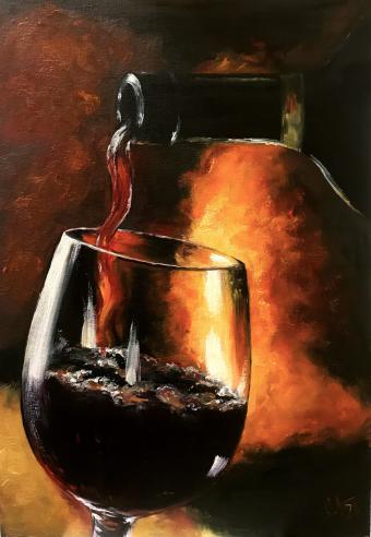 Лот №205 Картина: Бокал вина