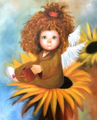 Лот №233 Картина: Ангел на подсолнухе