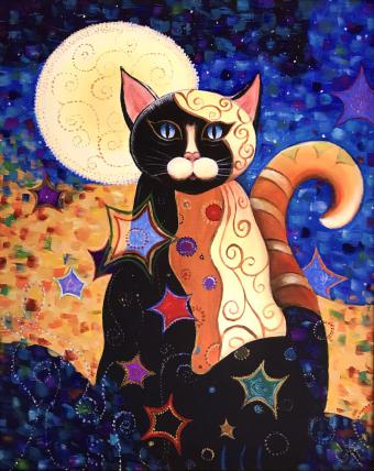 Лот №248 Картина: Звездный кот
