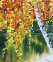 Миниатюра изображения: Осенние березы у реки №2