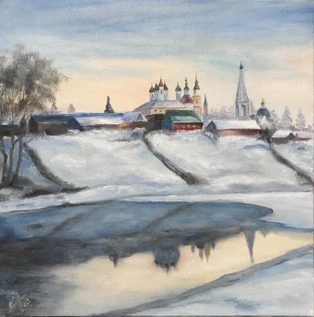 Картина: Коломна, вид с Москвы-реки. Изображение №1