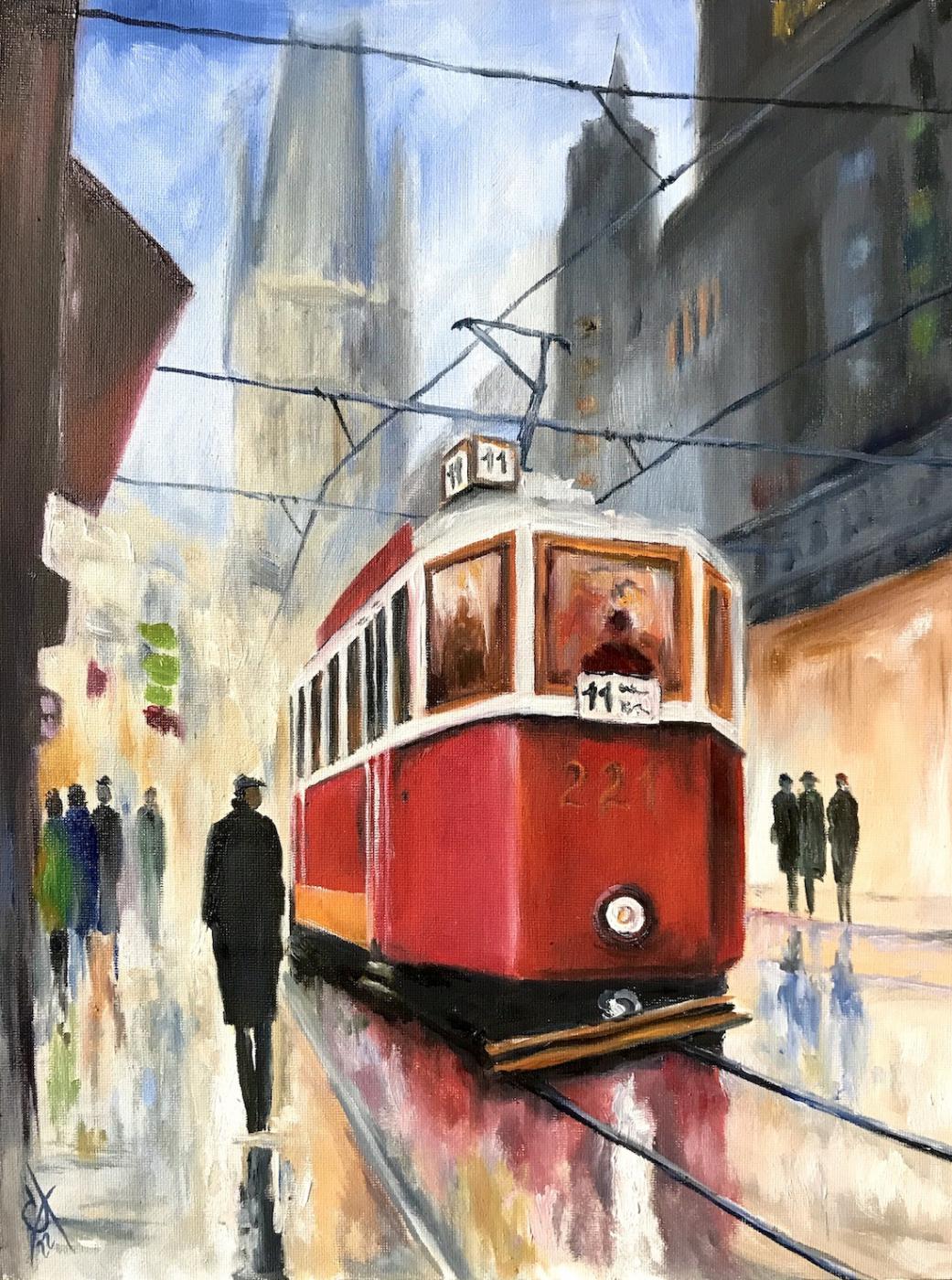 Картина: Старый трамвай. Изображение №1