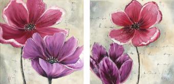 Миниатюра изображения: Розовые цветы диптих №1