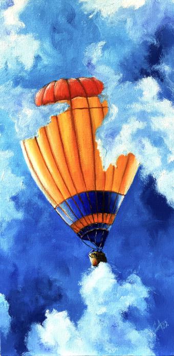 Лот №280 Картина: Полет на воздушном шаре