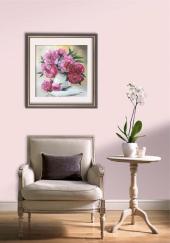 Миниатюра изображения: Розовые пионы в белой вазе №2