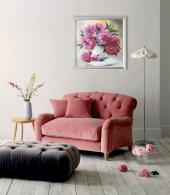 Миниатюра изображения: Розовые пионы в белой вазе №4