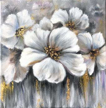 Миниатюра изображения: Белые цветы. Поталь. №1